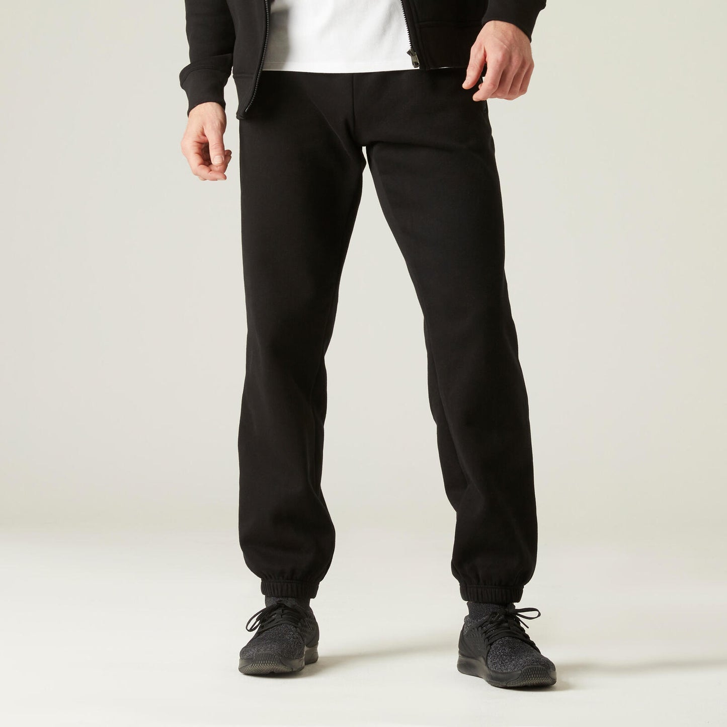 Trousers 500 regular warm gym men black