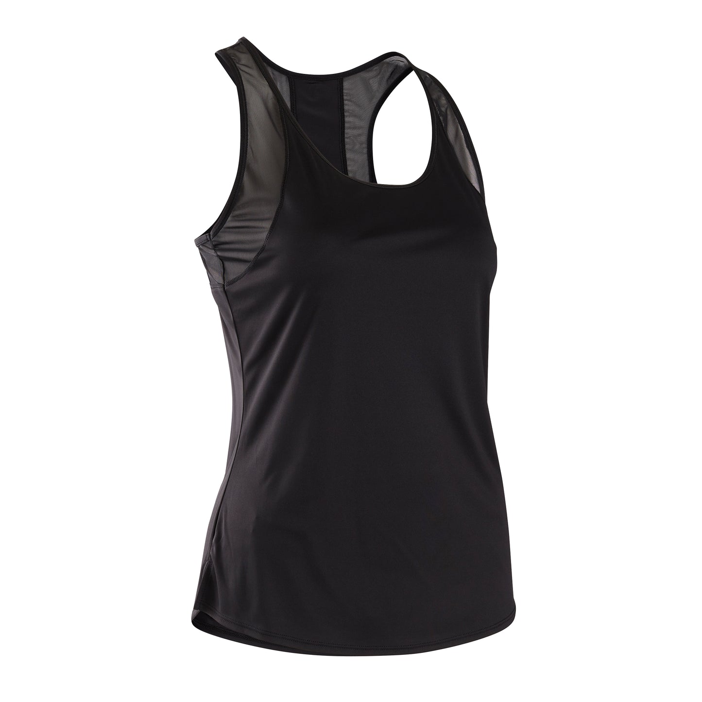 Women's muscle back fitness cardio tank top - black