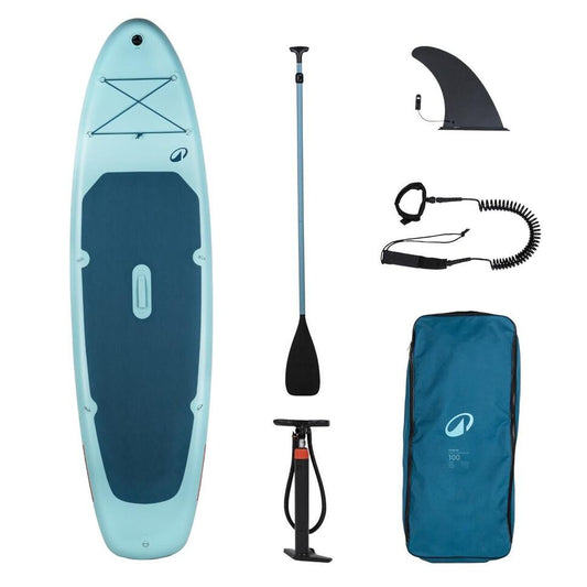 Stand up paddle inflatable pack 10b 6 ,1 or 2 persons (up to 130 kg)- 100 Blue