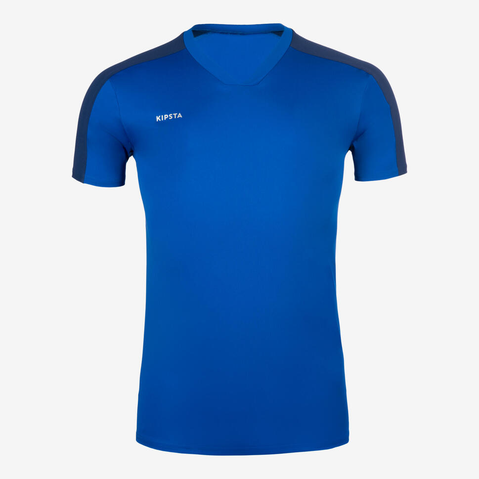 Adult Short-Sleeved Football Shirt Essential -Blue