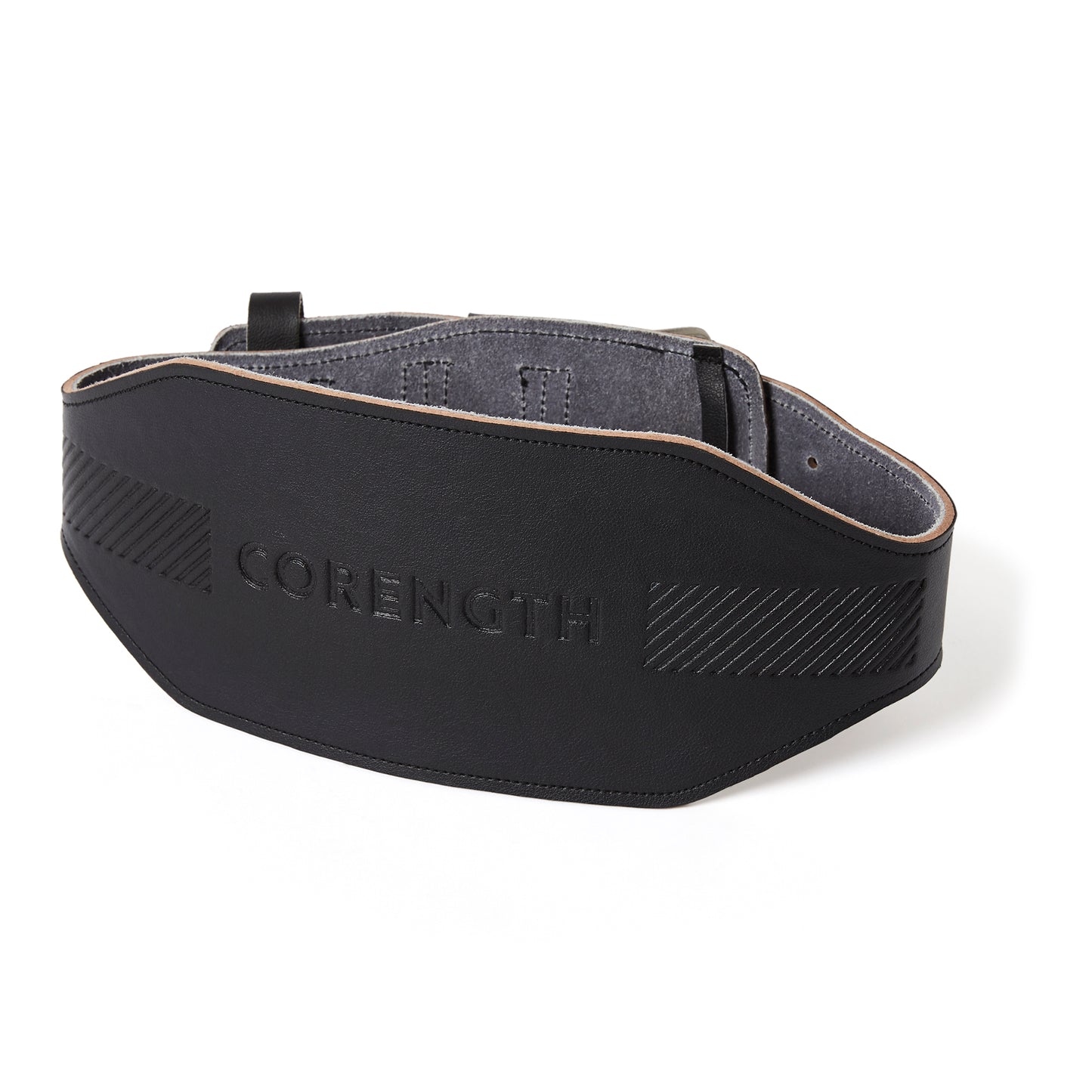 Leather weight training belt - black