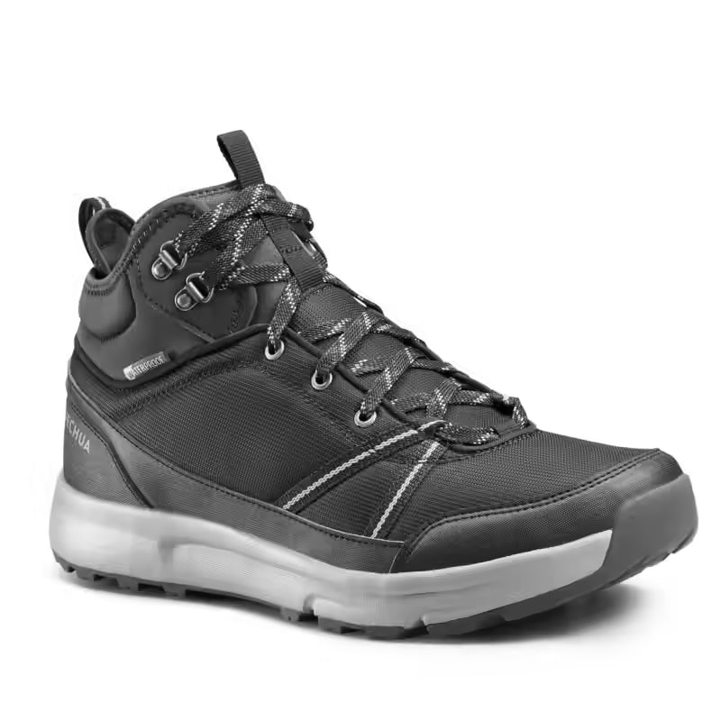 MENS WATERPROOF WALKING BOOTS - NH150 MID-BLACK