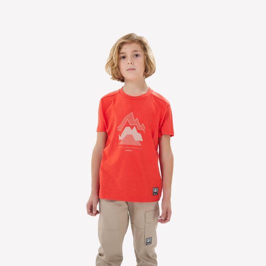 Kids' Hiking T-Shirt - MH100 Ages 7-15 - Red
