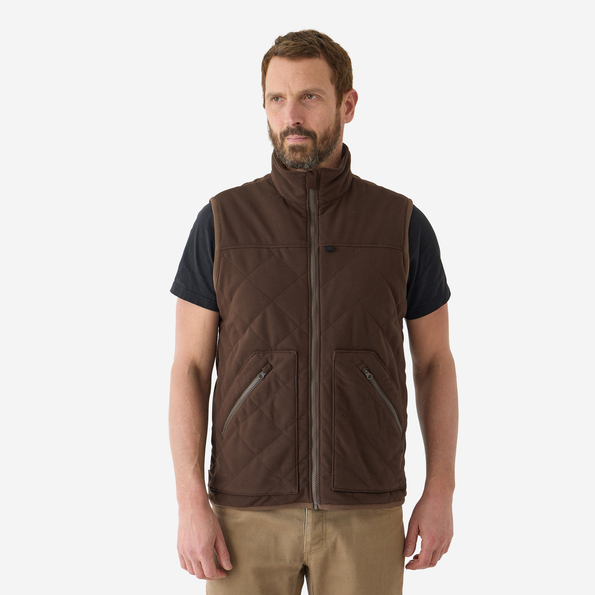 QUILTED SLEEVELESS VEST 500 V2 BROWN