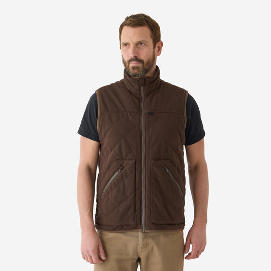 QUILTED SLEEVELESS VEST 500 V2 BROWN