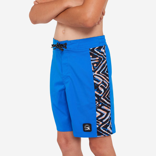 Boys' surfing boardshorts - 900 Band blue