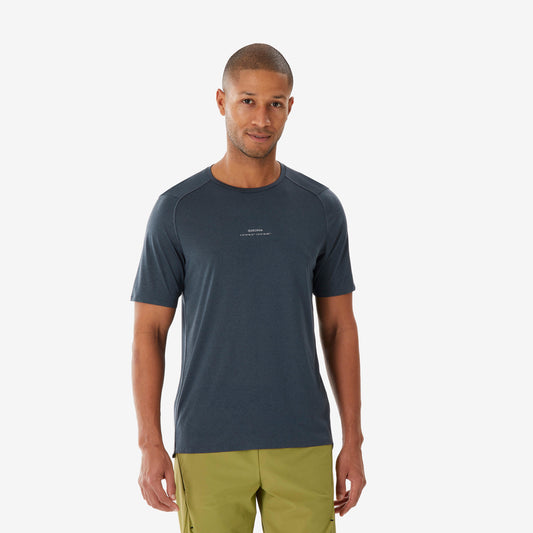 Men's Short-sleeved Mountain Hiking T-Shirt MH500 - Grey