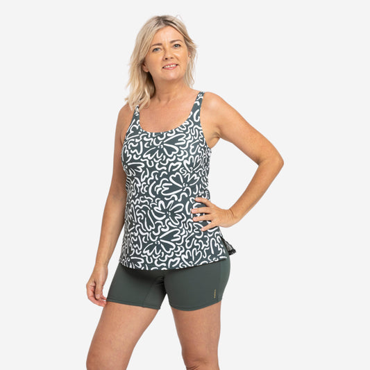 Women's 1-piece swimsuit Ines Tankini Shorty Heva Ondu Khaki