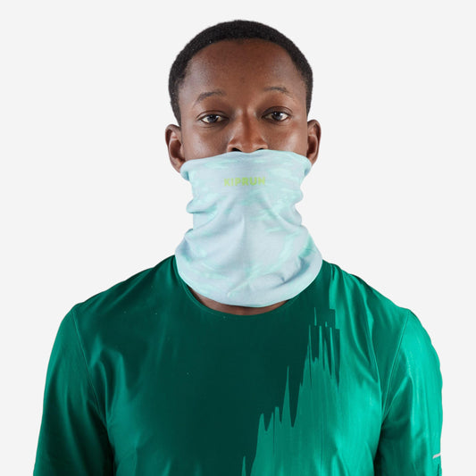 KIPRUN Unisex running neck warmer/multi-purpose headband - Grey/green