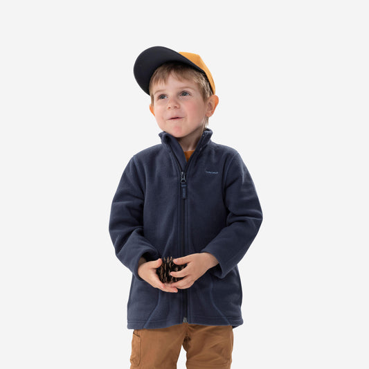 Kids' Hiking Fleece Jacket MH100 - 2-6 years - Zip - Steel Blue