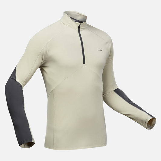 LS T SHIRT MH500 UVPROTECT M BEIGE GREY