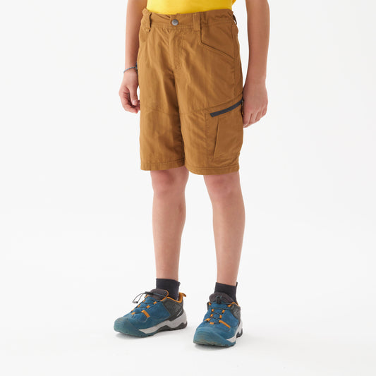 Kids' hiking shorts, 7-15 years, MH500 - Brown