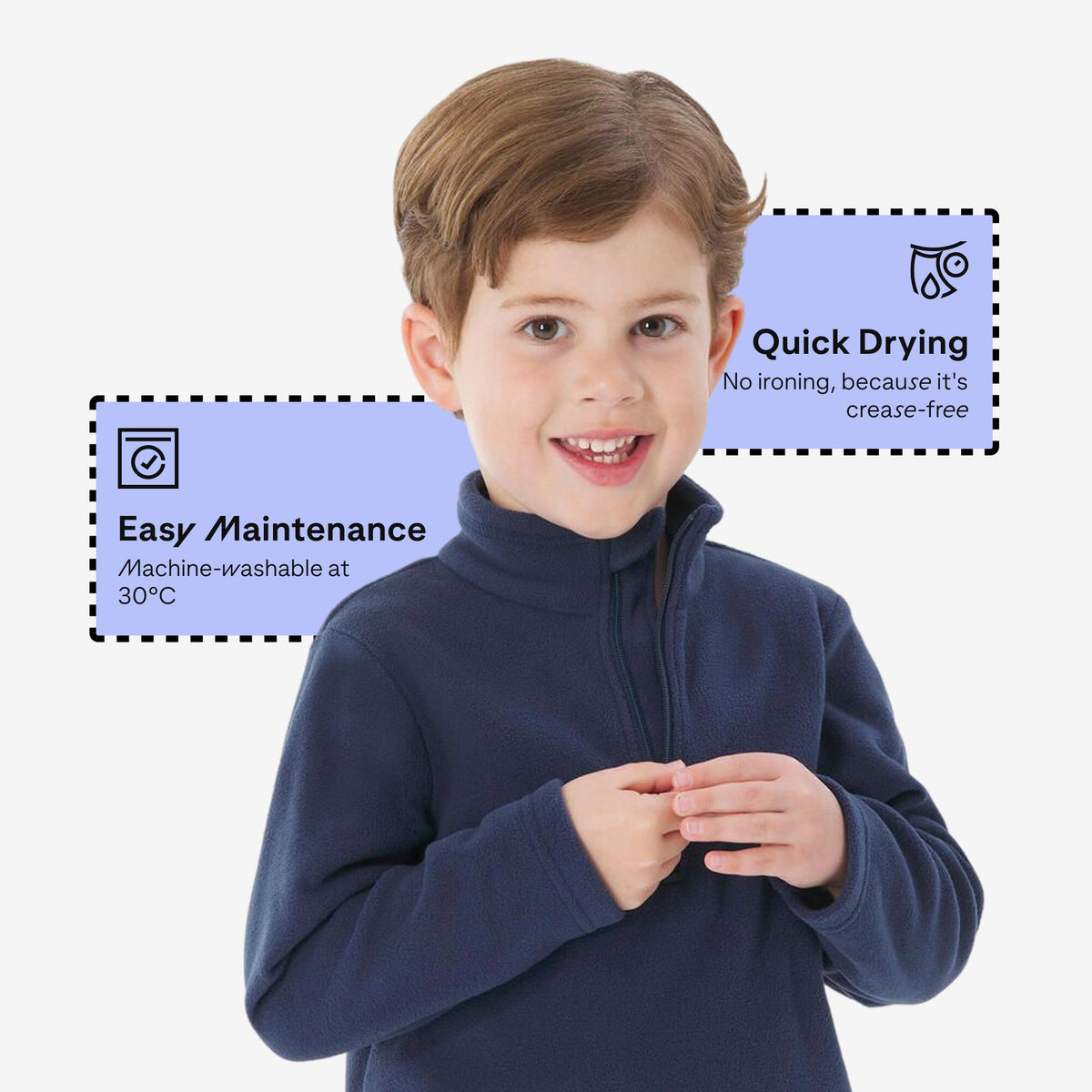 FLEECE MH100 1/2 ZIP KID BLUE