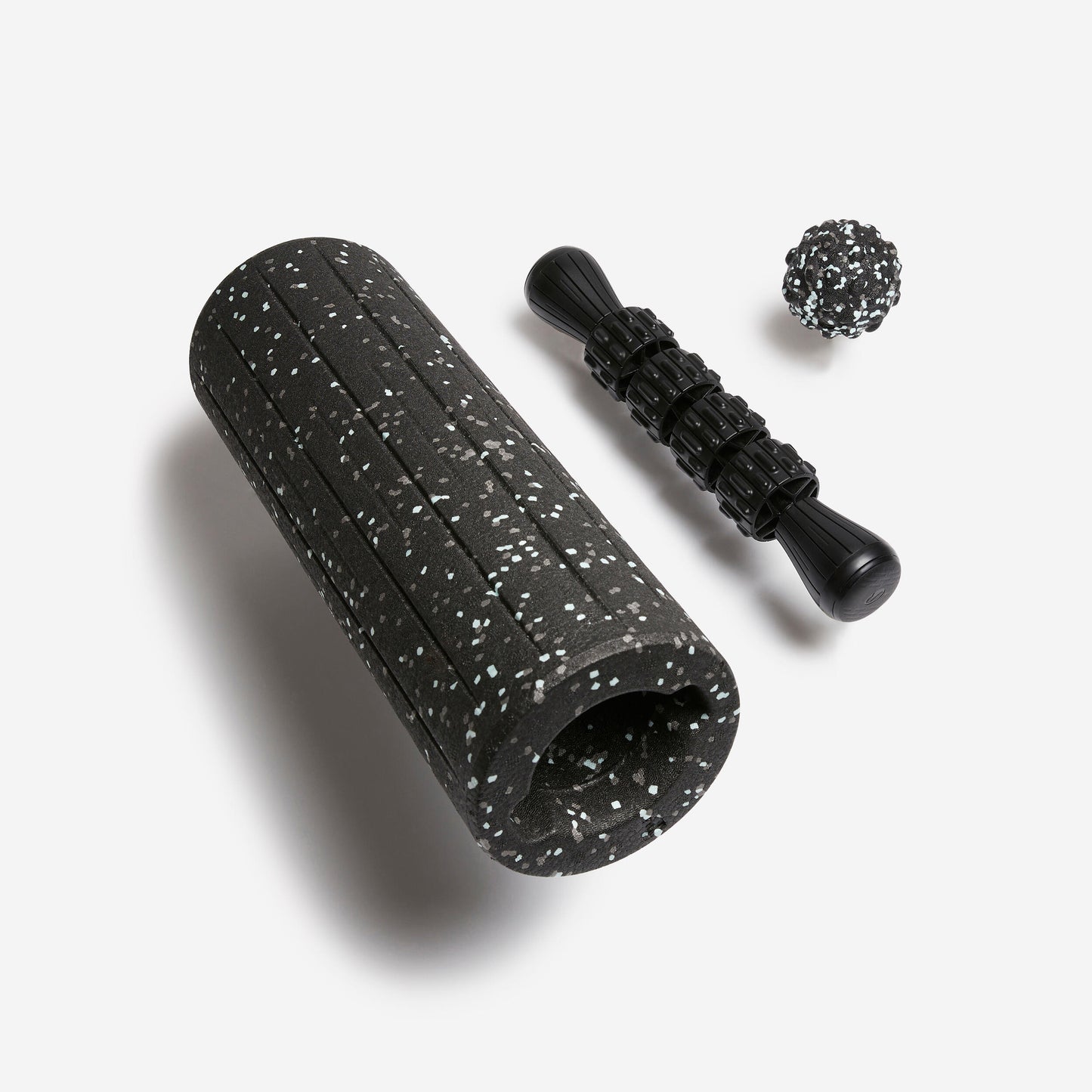 3 in 1 massage kit - smooth roller, ball and stick, black