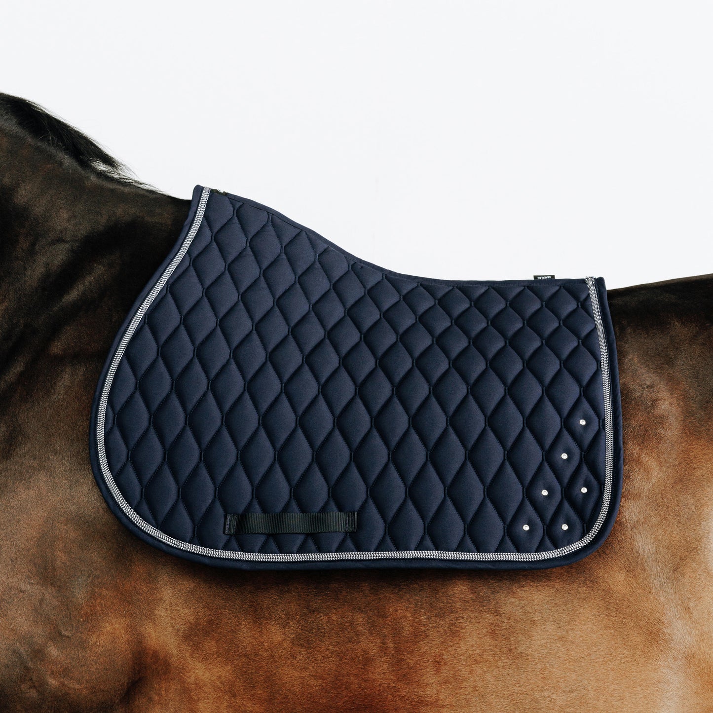 Horse and Pony Riding Rhinestone Saddle Cloth 500 - Navy
