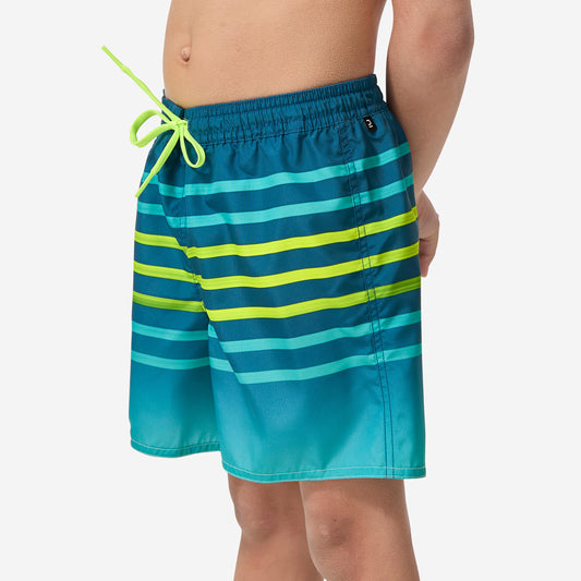 Boy's swim shorts - 100 Tokyo sun turquoise