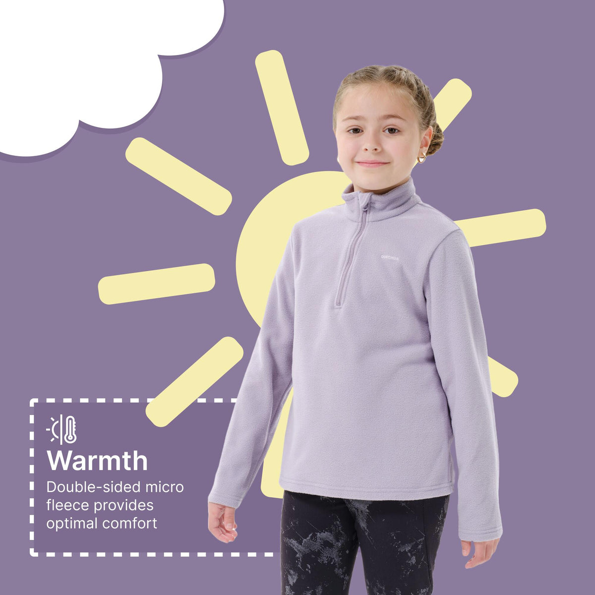FLEECE MH100 1/2 ZIP TW PURPLE