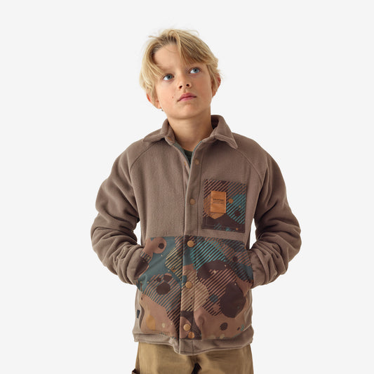 Kid's fleece overshirt 500 brown