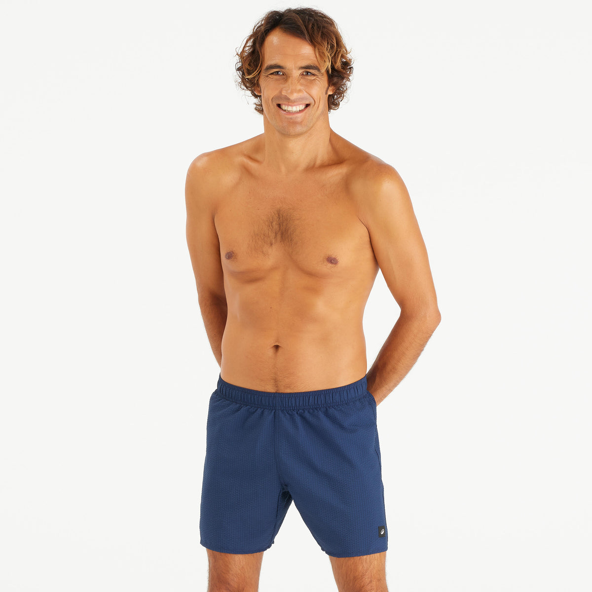 SWIMSHORT 100 BASIC TEXTURED NAVY