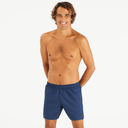 SWIMSHORT 100 BASIC TEXTURED NAVY