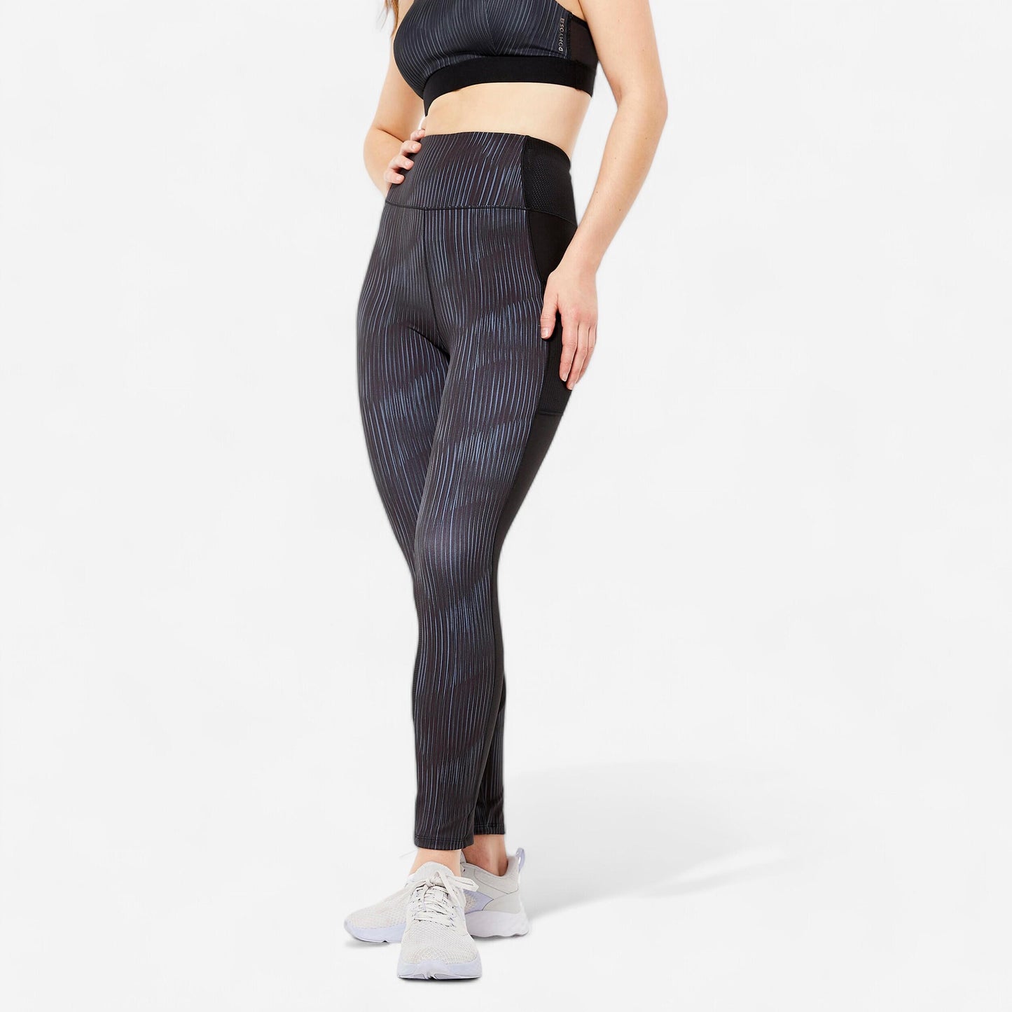 Women's Fitness Leggings with Phone Pocket - Black/Smoky Black