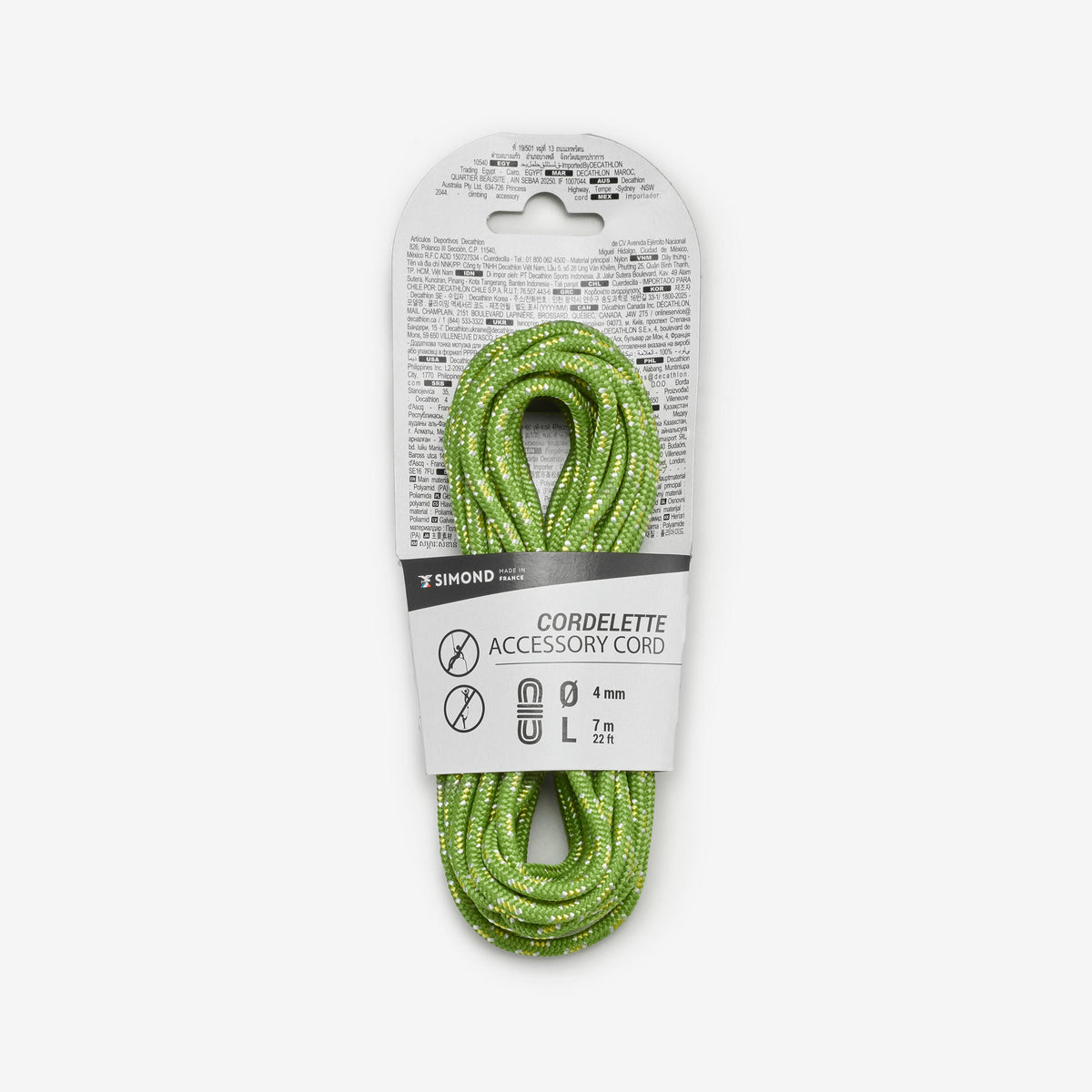 CORD 4mm X 7M GREEN