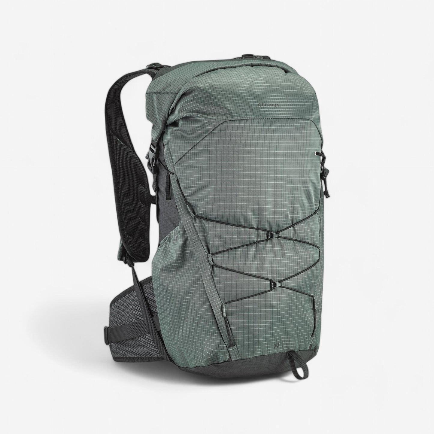 22 L Rolltop Mountain Hiking Backpack - MH500 Light Green