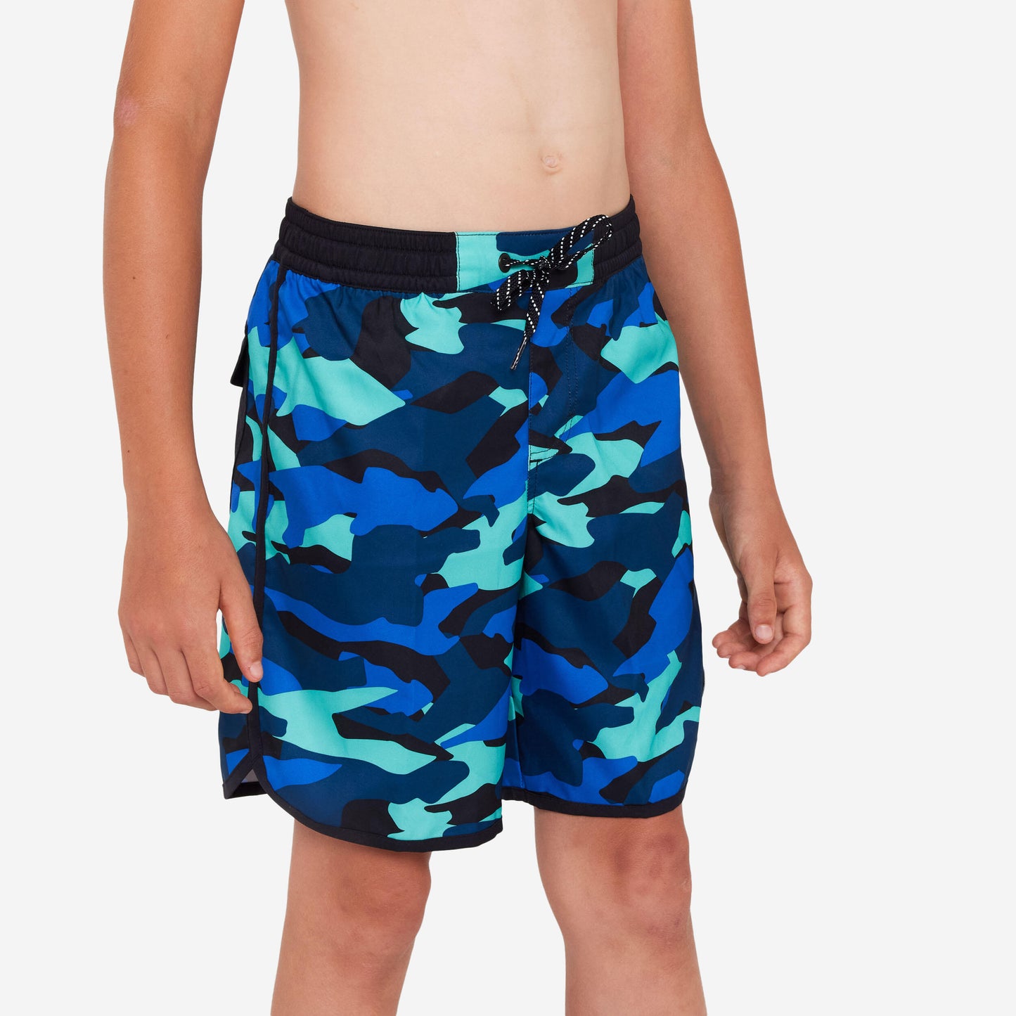 SWIMMING SHORTS 500 - BLUE/CAMO