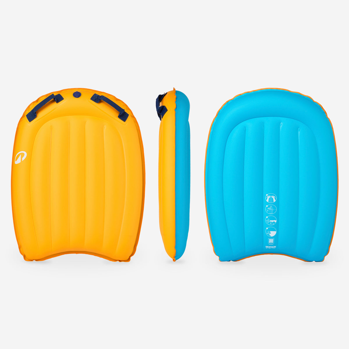 Bodyboard inflatable PVC orange blue