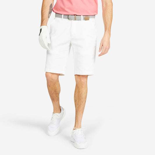 Men's golf cotton chino shorts - MW500 white