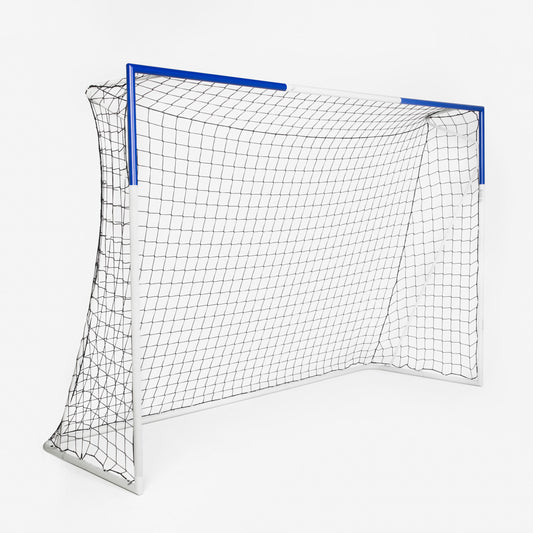 10x6ft Large Metal Football Goal - White/Blue