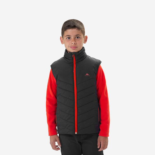 Kids' hiking padded sleeveless jacket MH500 - 7-15 years - Black