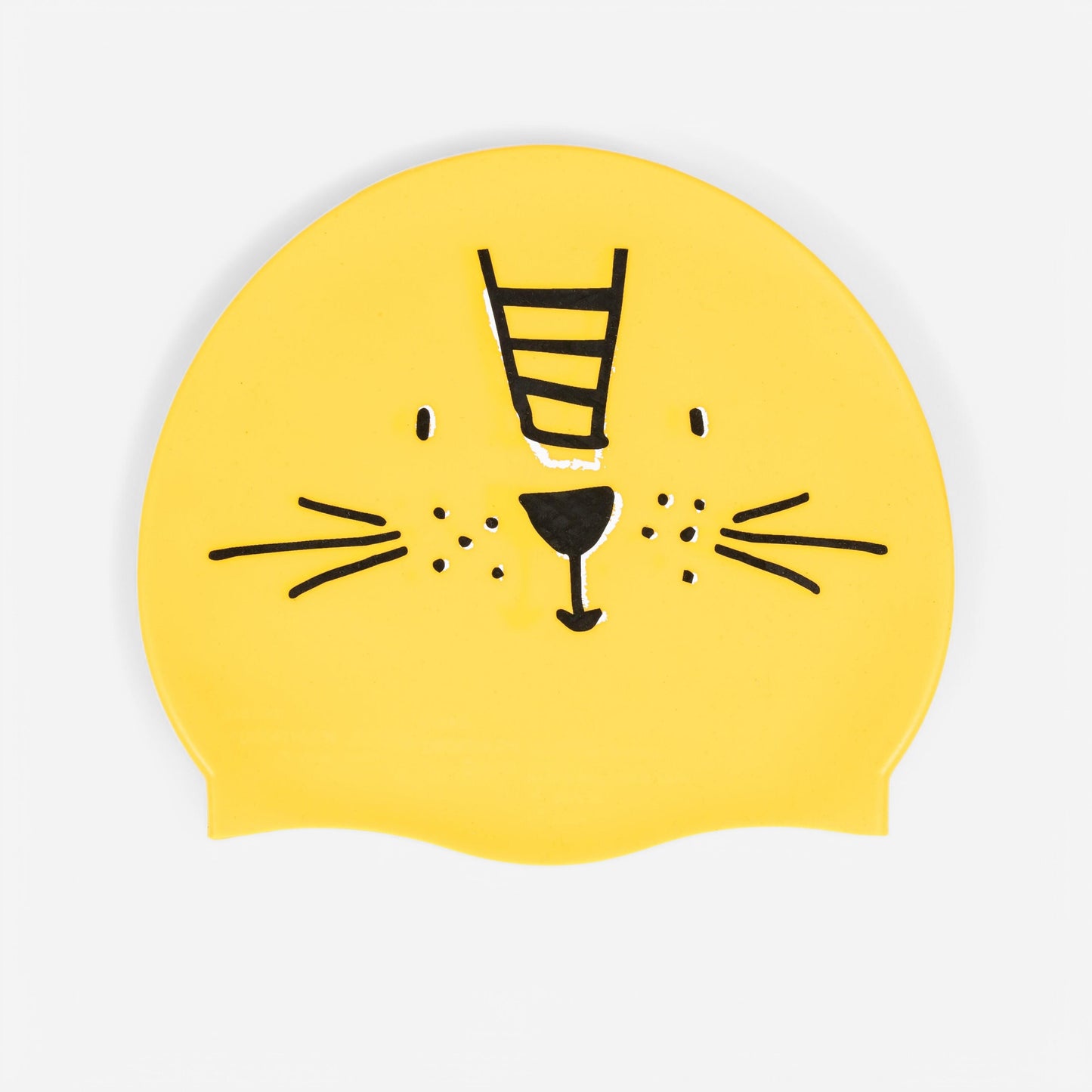 Silicone swim cap yellow lion