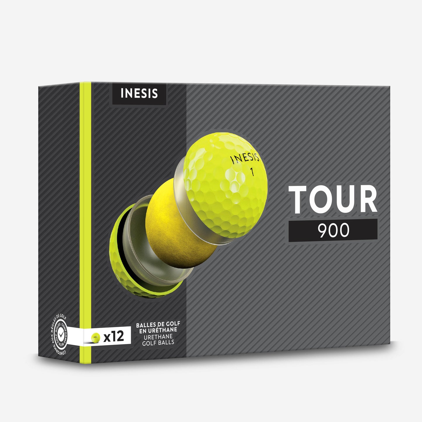 Golf balls x12 - INESIS TOUR 900 yellow