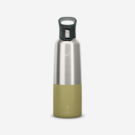 1L insulated stainless steel flask 900 with quick-release cap for hiking - Khaki