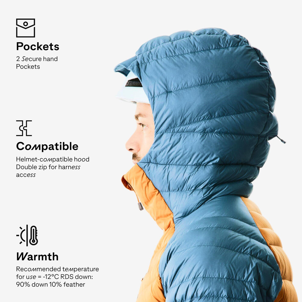 DOWNLIGHT JACKET MAN Ochre/Storm blue