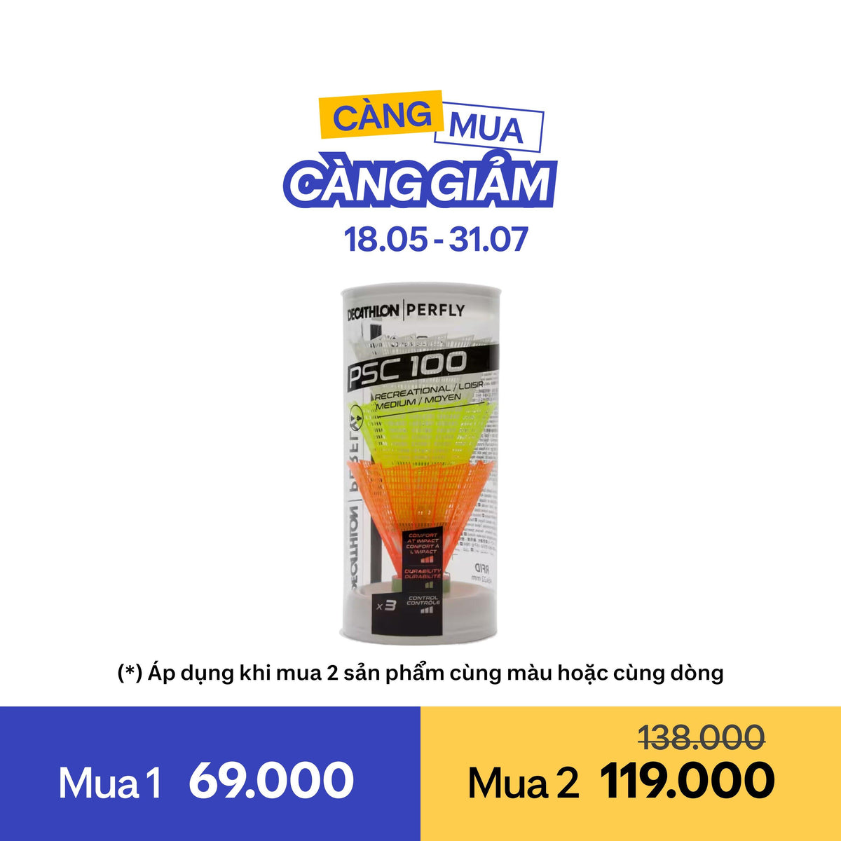 PSC100 MEDIUM X3 CH WH GR OR