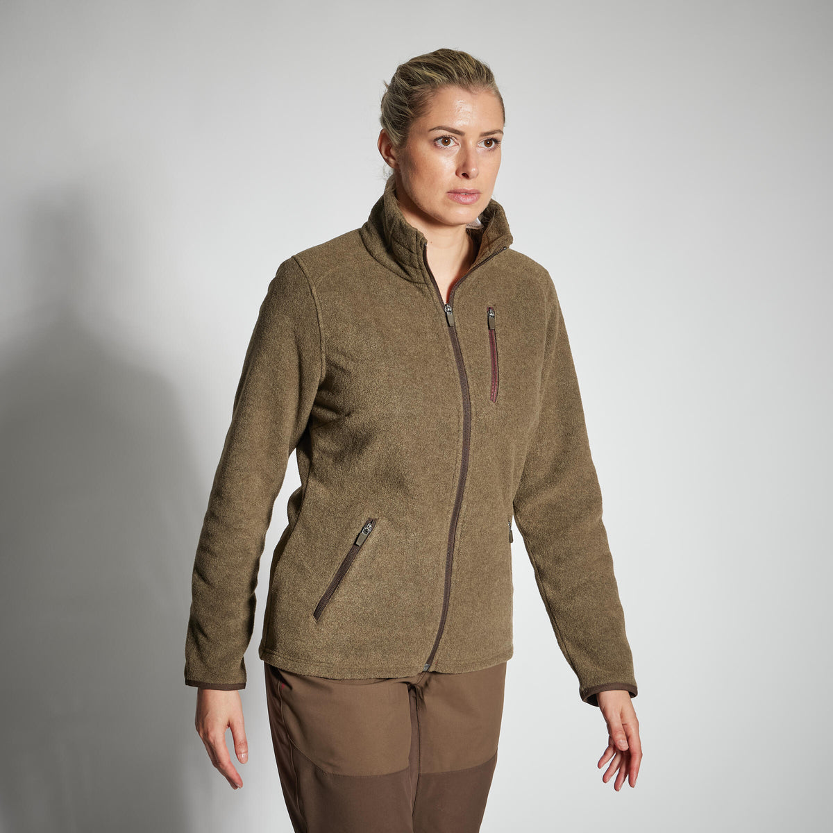 FLEECE 300 WOMEN BROWN HEATHER
