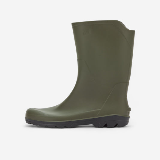 Men's short and lightweight waterproof wellies LAND 100 green