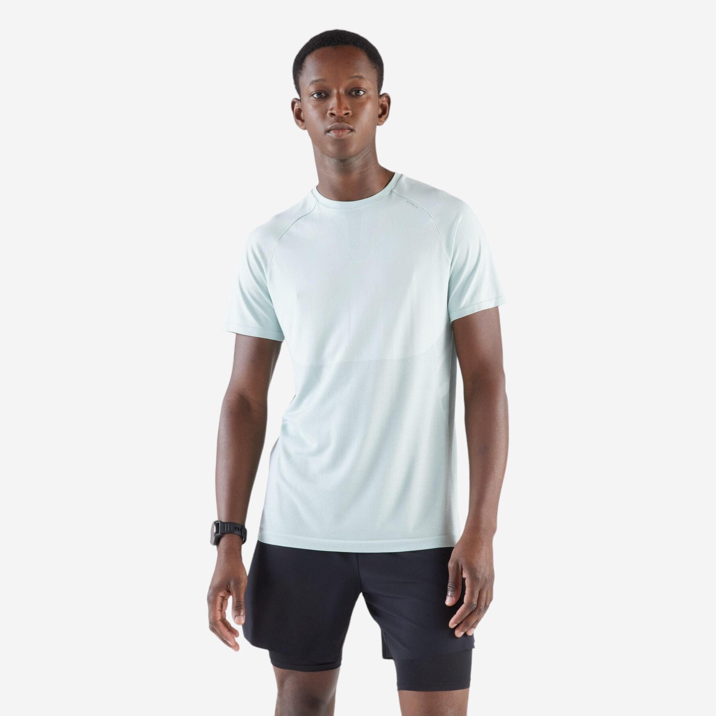 Men's seamless running t-shirt - kiprun run 500 comfort green