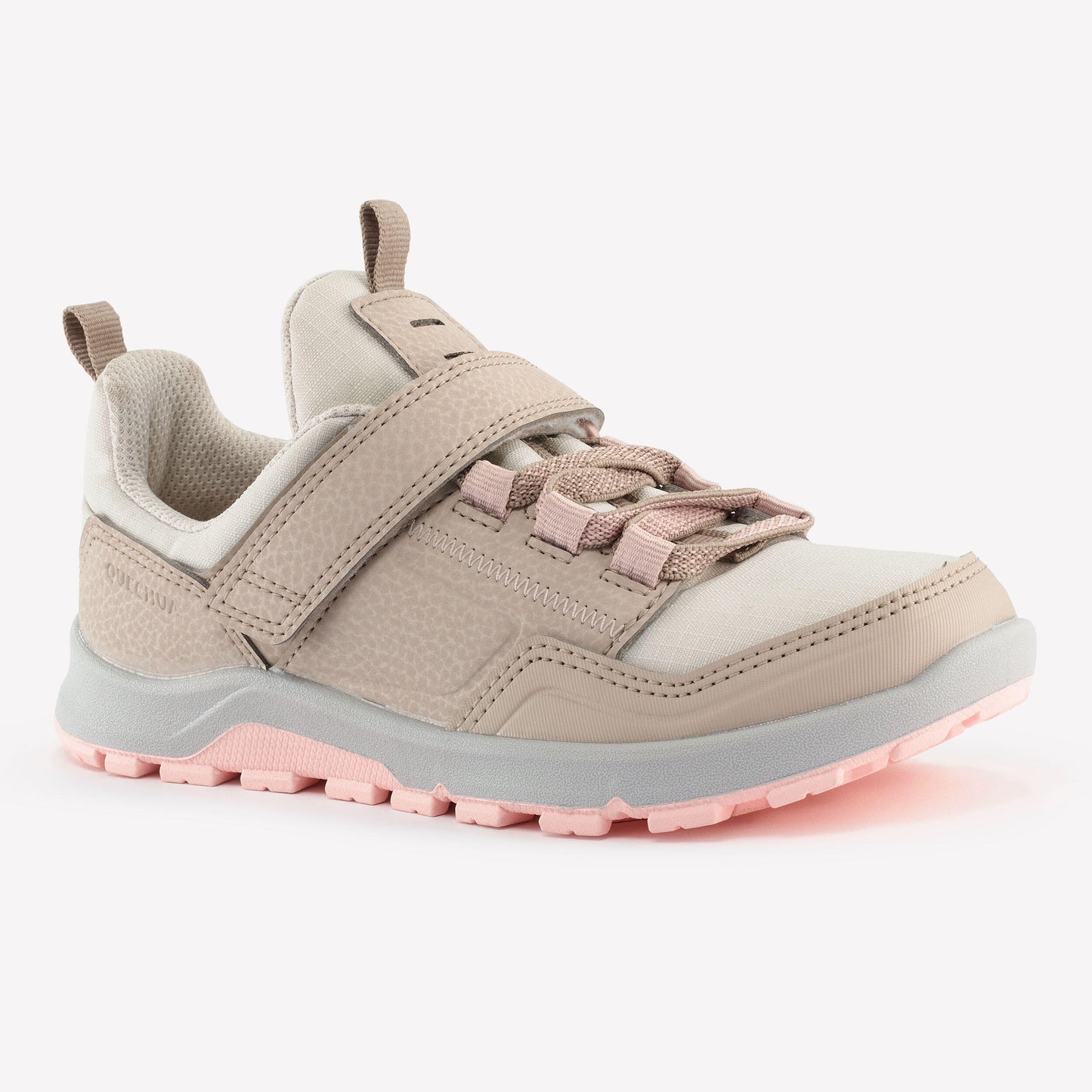 Kids' Velcro Hiking Boots - NH500 Low-rise - UK size 10 - 2 - Linen/Pink