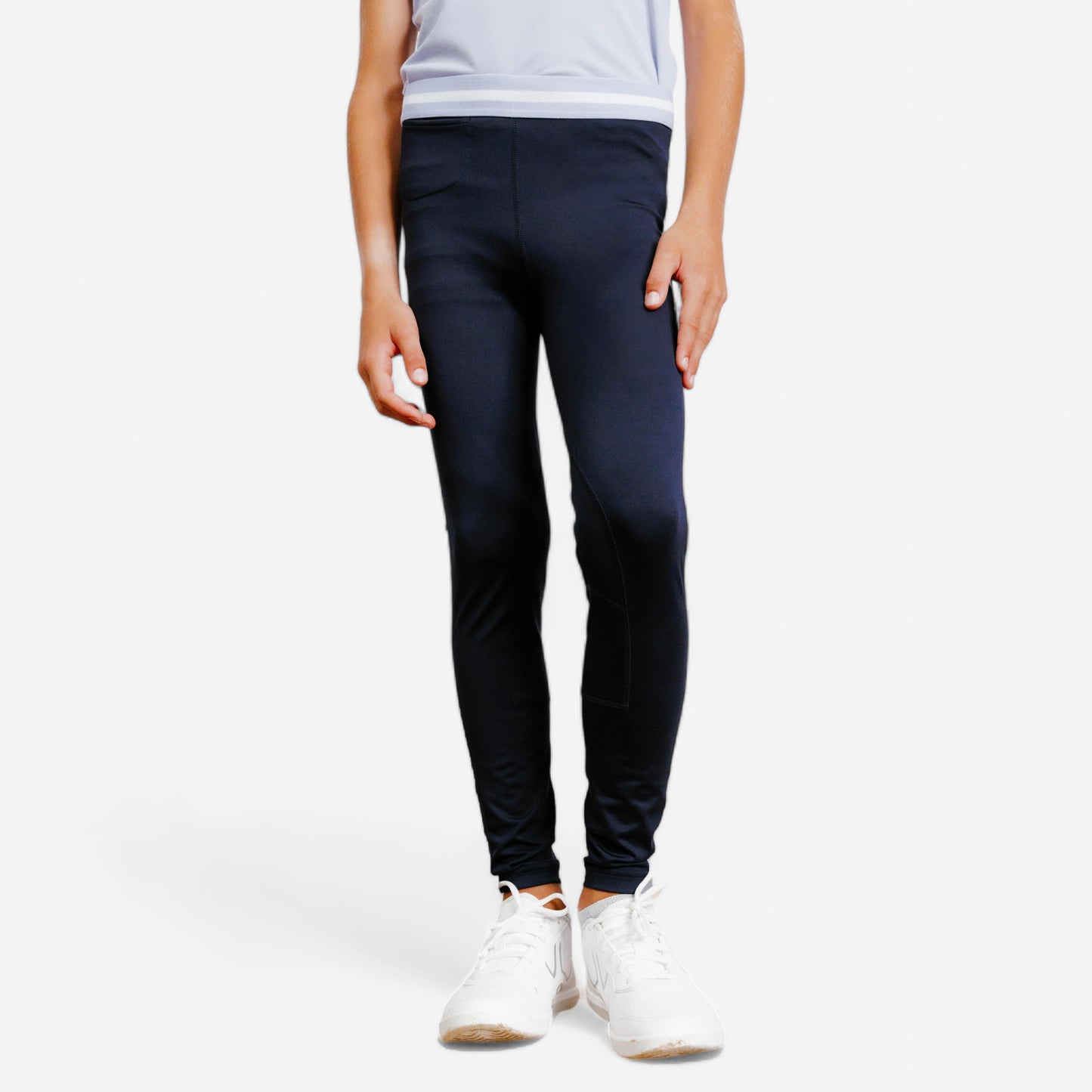 Kids' Horse Riding Lightweight Leggings 100 - Navy/Lavender Purple