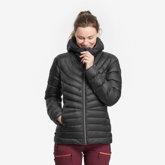 Women's mountain trekking hooded down jacket - MT500 -10°C