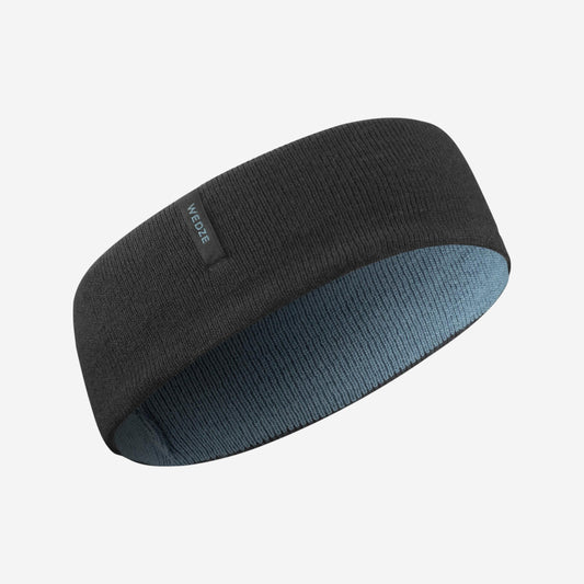 KIDS' SKI HEADBAND - REVERSIBLE GREY AND BLACK