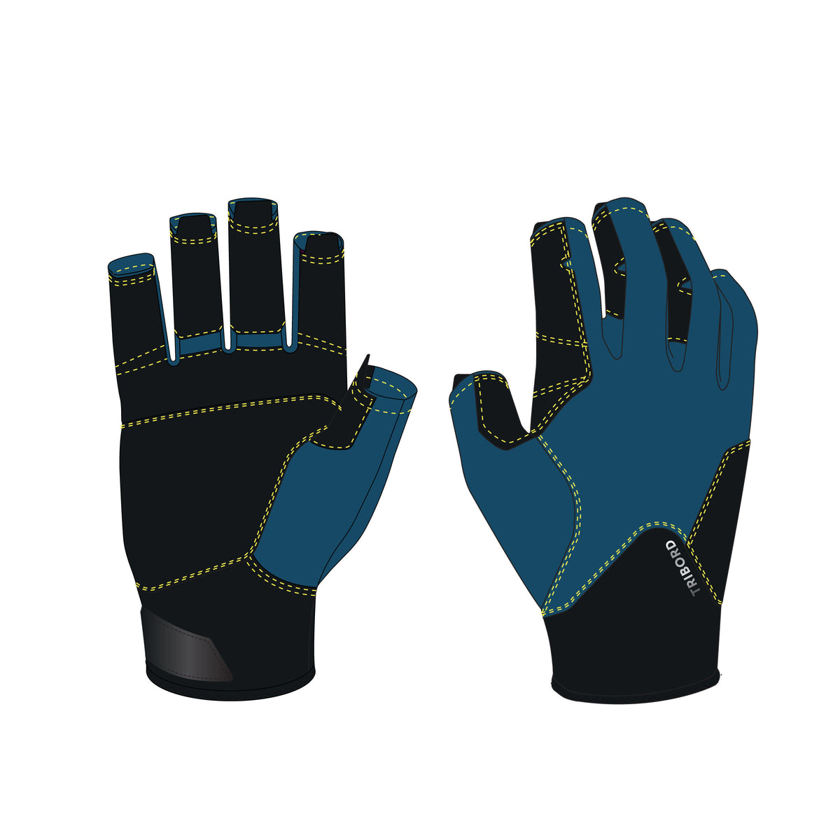 Fingerless gloves 500 kid dark blue