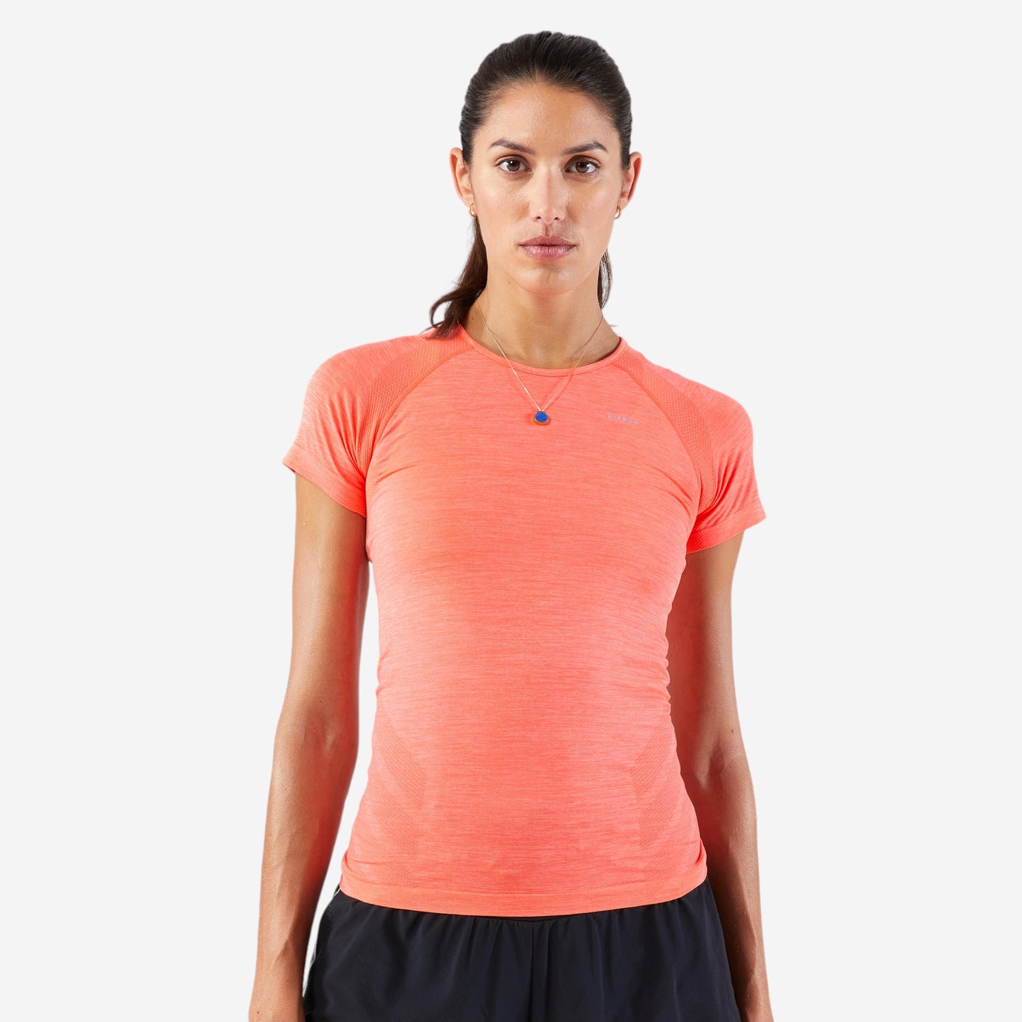 Women's Running&Trail Running Seamless T-Shirt Kiprun Run 500 Comfort Slim-Coral