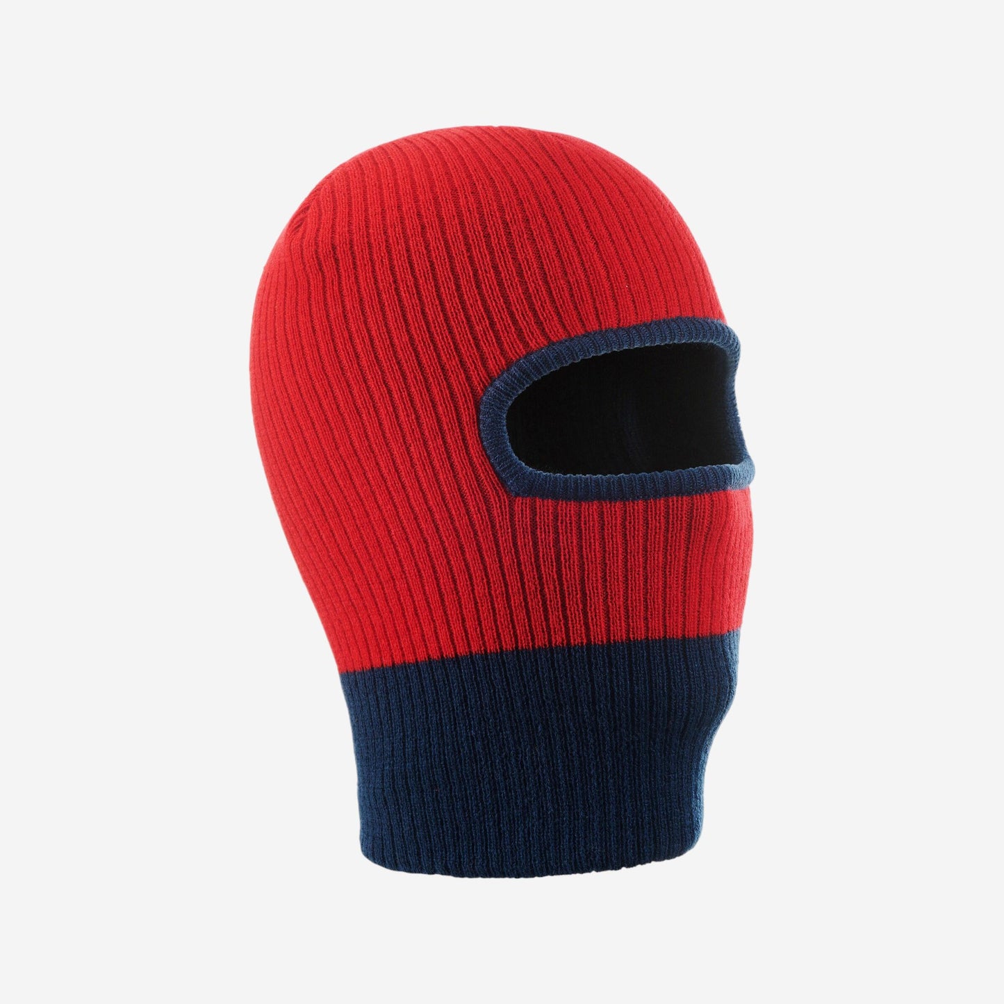 KIDS' KNITTED SKI BALACLAVA - RED BLUE