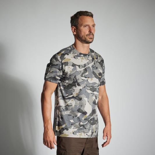 T-SHIRT DURABLE 100 CAMO WOODLAND GREY