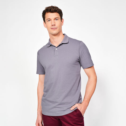 Men's golf cotton short sleeved-polo shirt - MW100 grey