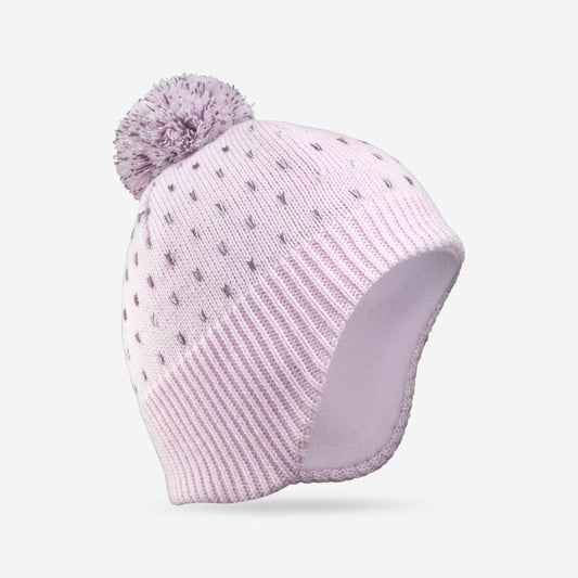 KIDS' WARM HAT - FLAP LILAC